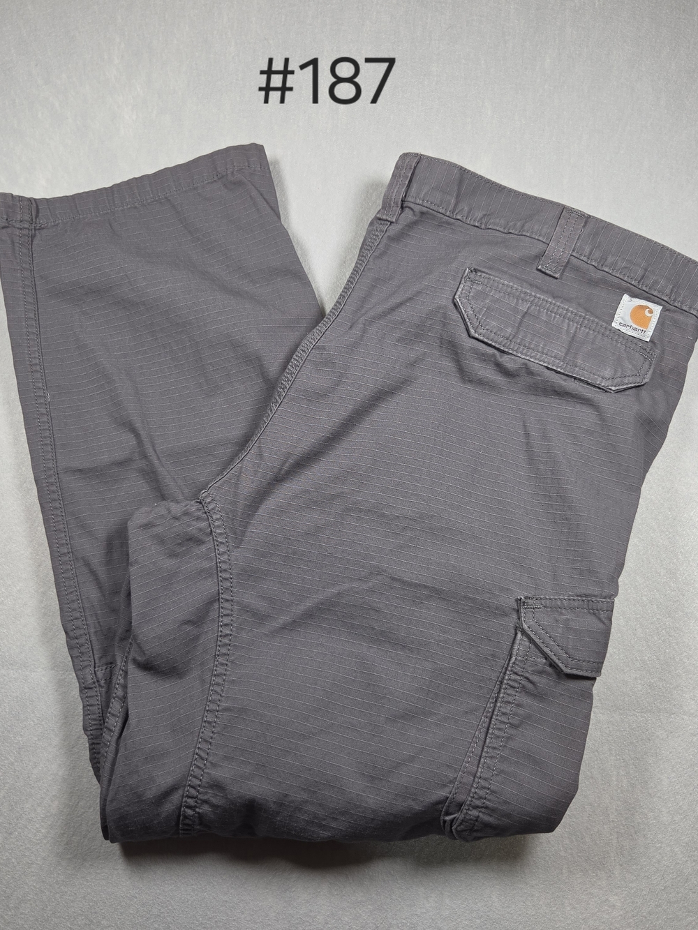 Carhartt Force Tappen Relaxed Fit Cargo Pants Mens 44x32 Gray Cotton Ripstop